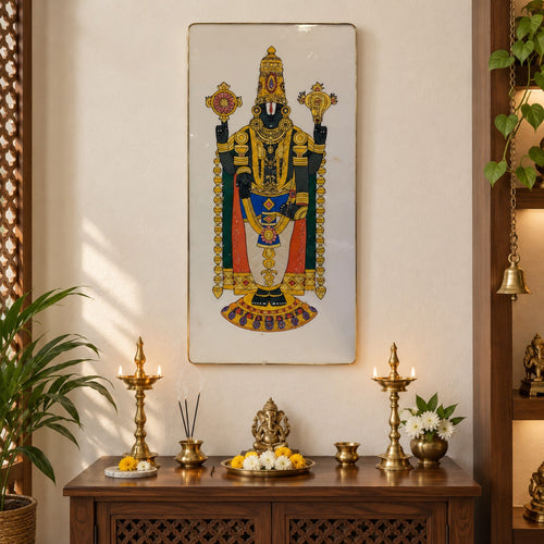 Balaji Venkateswara Wall Art - 26 x 38 in displayed in a home setting