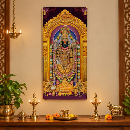 Balaji Wall Art - 24 x 36 Inch Temple Scenery displayed in a home setting