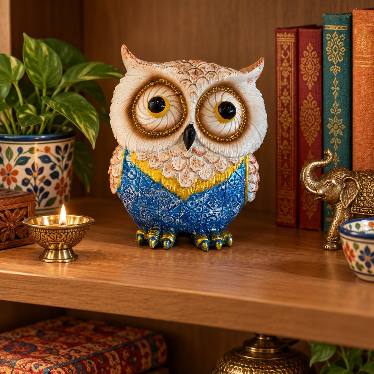 Blue Decorative Owl Figurine - 8 Inch room decor idea