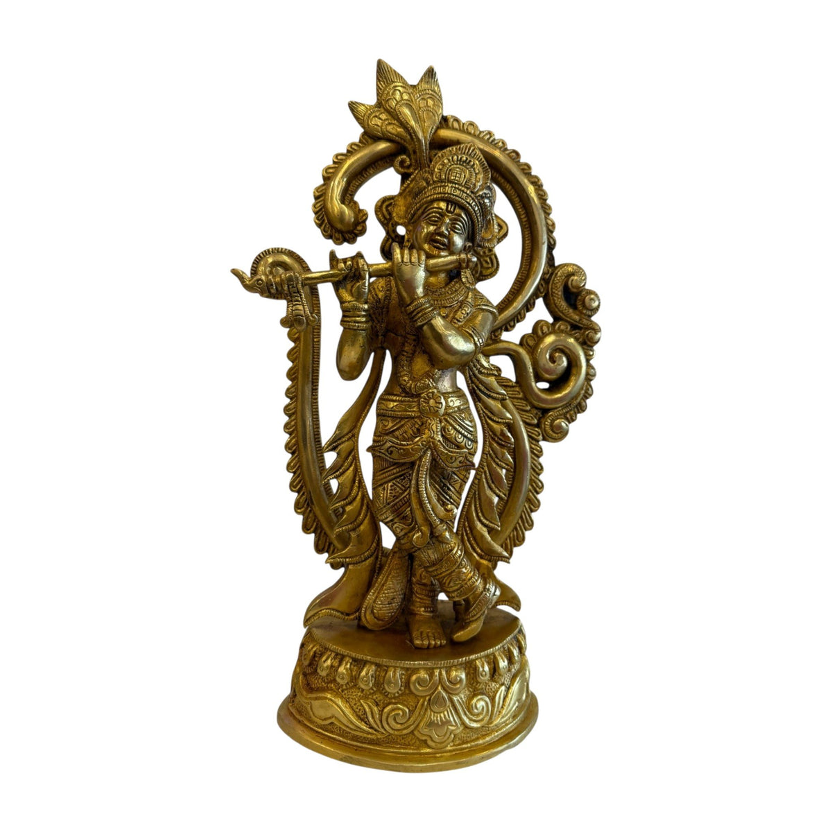 Brass Krishna Statue - Large