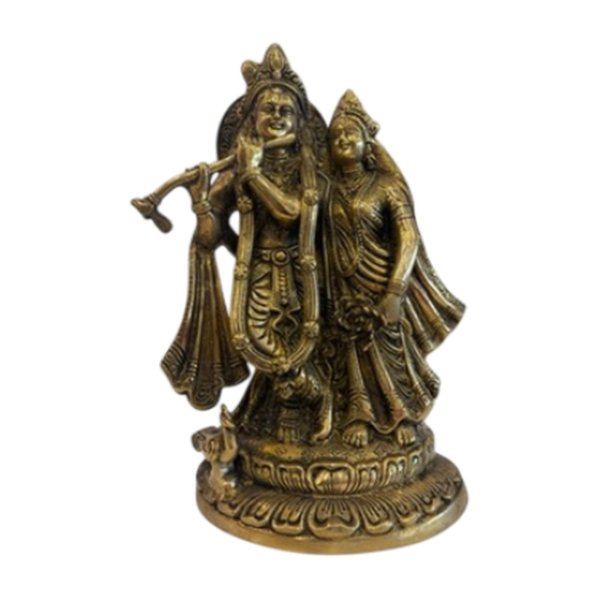 Brass Radha Krishna Statue - Large