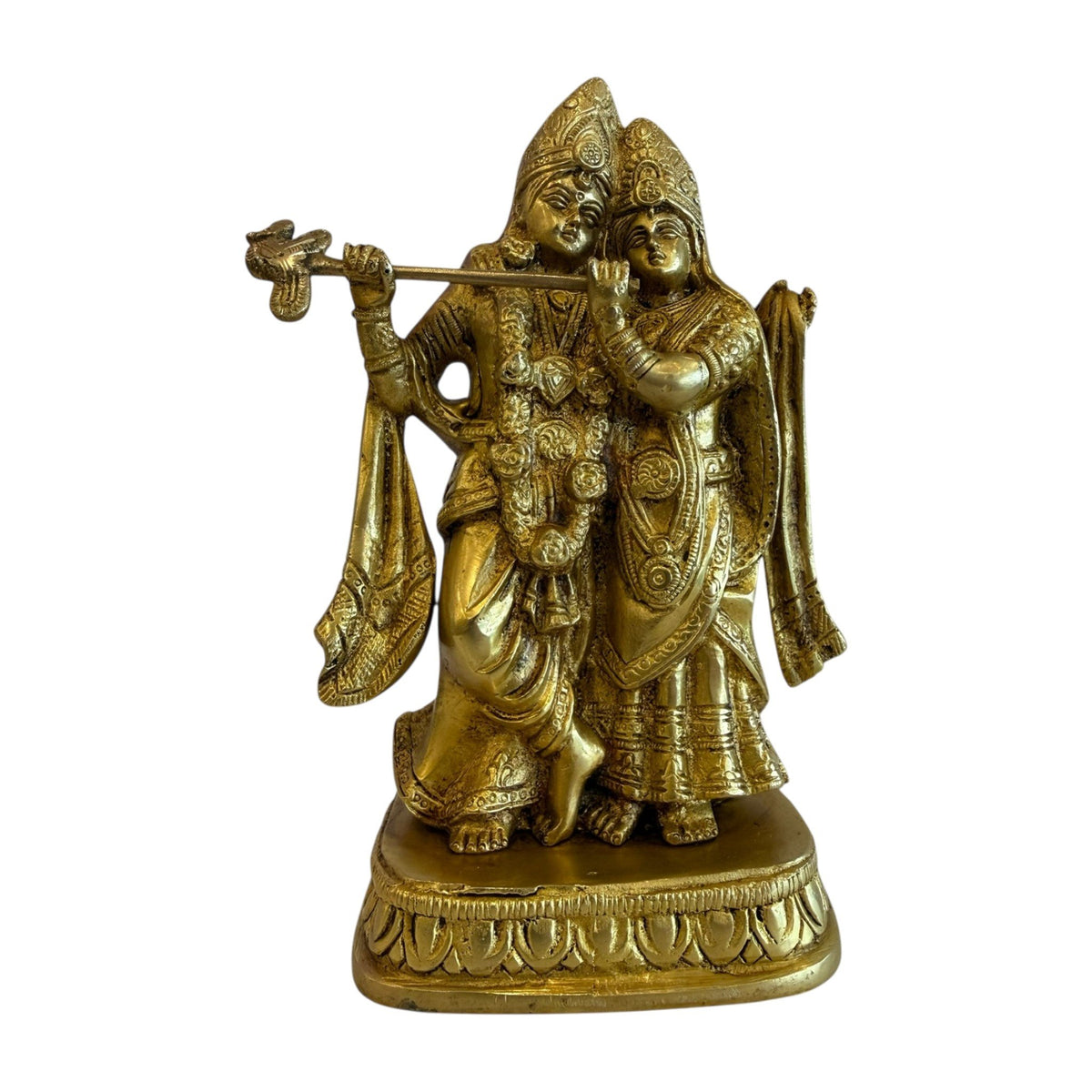 Brass Radha Krishna Statue - Small