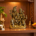 Brass Shiv Parivar Statue - Medium displayed in a home setting