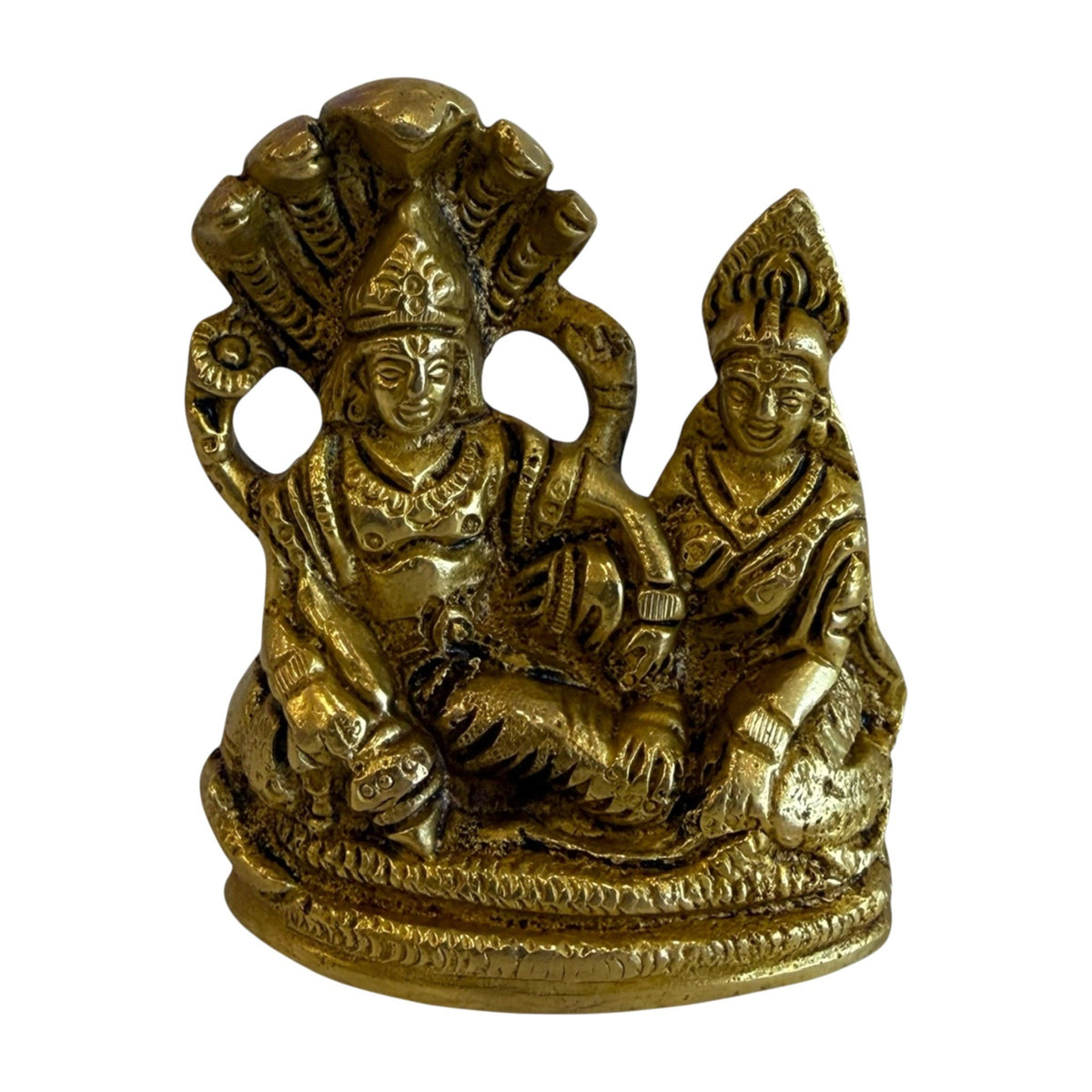 Brass Vishnu Lakshmi Statue - Medium