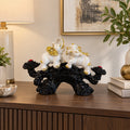 White Elephant Figurine on Black Bridge Base displayed in a home setting